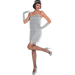 Silver Flapper Dress Size 8-10