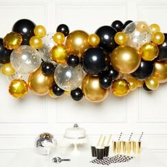 Black & Gold Balloon Garland Kit (66 Balloons)