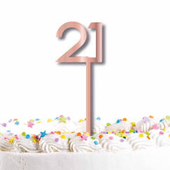 21 Rose Gold Cake Topper