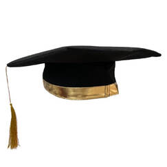 Graduation Black & Gold Fabric Hat