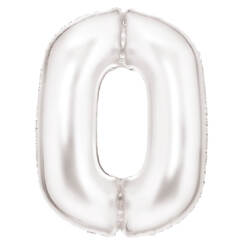 White Number 0 Balloon (90cm)