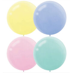 Pastel 60cm Round Balloons - pk4