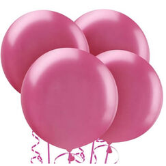 Bright Pink 60cm Round Balloons - pk4