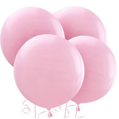 Pink 60cm Round Balloons - pk4