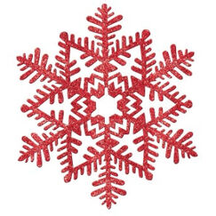 Red Plastic Snowflake (28cm)