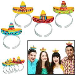 Fiesta Sombrero Headbands (pk8)