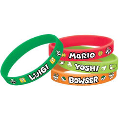Super Mario Rubber Wrist Bands - pk4