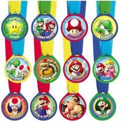 Super Mario Ribbon Medals - pk12