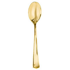 Metallic Gold Finish Look Plastic Spoons - pk32