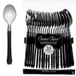 Classic Black Spoons - pk20