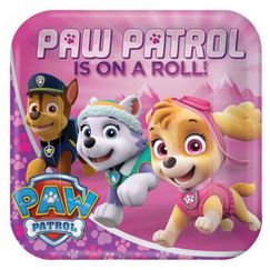 Large Pink PAW Patrol Skye Plates - pk8
