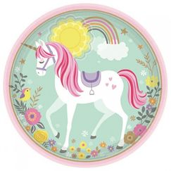 Large Magical Unicorn Plates - pk8