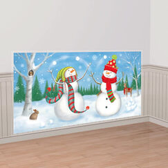 Whimsical Snowmen Backdrop