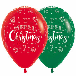 Merry Christmas Red & Green Balloons