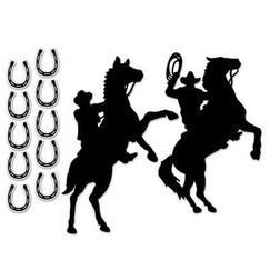Riding Cowboys & Horseshoes Cut-outs - pk12