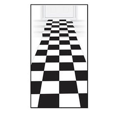 Checkered Black & White Floor Runner