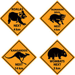 Outback Road Sign Cutouts 4pk