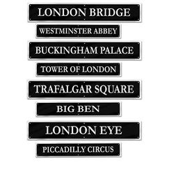 British Street Sign Cut-outs - pk4