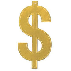 Gold Dollar Sign Cut-out