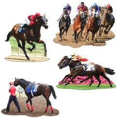 Horse Racing Cutouts (pk4)