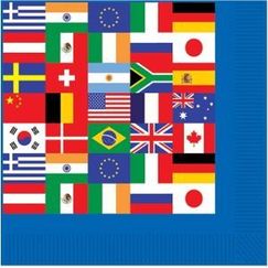 Large International Flags Napkins - pk16