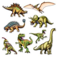 Assorted Dinosaur Cutouts - pk12