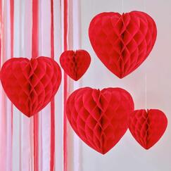 Be Mine Hanging Heart Decorations (pk5)