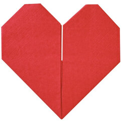 Origami Heart Napkins (pk16)