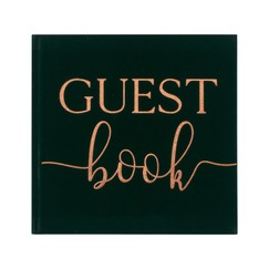 Botanical Green Velvet Guest Book