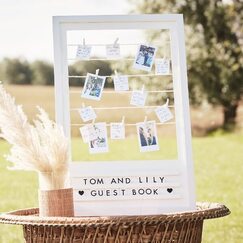 White Frame Personalised Guest Book