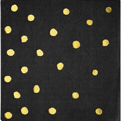 Metallic Gold Dots On Black Napkins - pk16