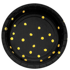 Metallic Gold Dots On Black Plates - pk8
