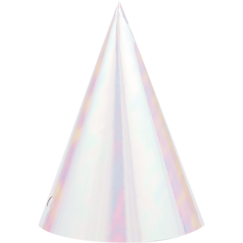 Iridescent Cone Hats - pk8 (Child Size)