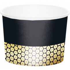 ! Black And Gold Sequin Treat Cups - pk6