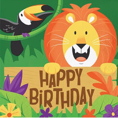 Jungle Safari Birthday Napkins - pk16