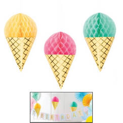Hanging Ice Cream Cones - pk3