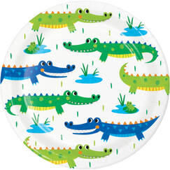 Alligator Party Snack Plates - pk8