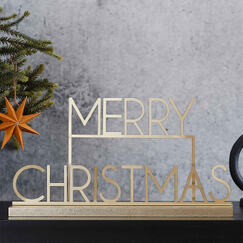 Gold Merry Christmas Table Sign