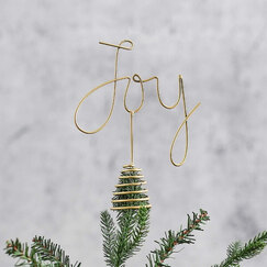 Gold Joy Christmas Tree Topper