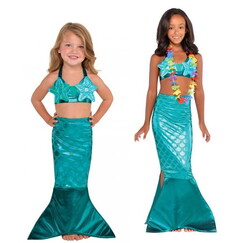 Girls Teal Mermaid Costume