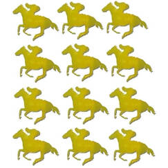 Gold Horse Racing Cut-outs (20cm) pk12
