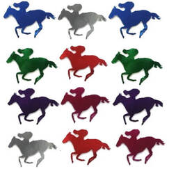 Colour Horse Racing Cut-outs (10cm) - pk12