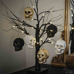 Deadly Soiree Skull Tree Ornaments (pk3)