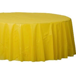 Yellow Plastic Tablecloth - Round