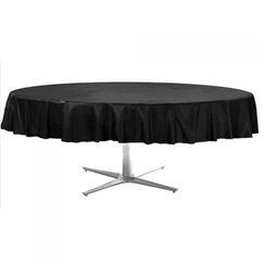 Black Plastic Tablecloth - Round