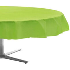 Lime Green Plastic Tablecloth - Round