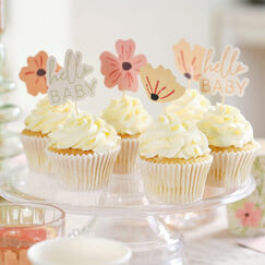 Floral Baby Cupcake Toppers (pk12)