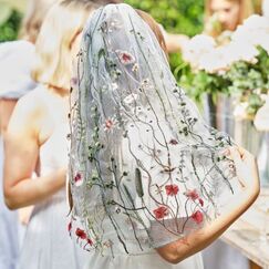 Embroidered Floral Veil