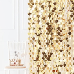 Gold Heart Curtain Backdrop