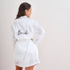 White Bride Embroidered Dressing Gown